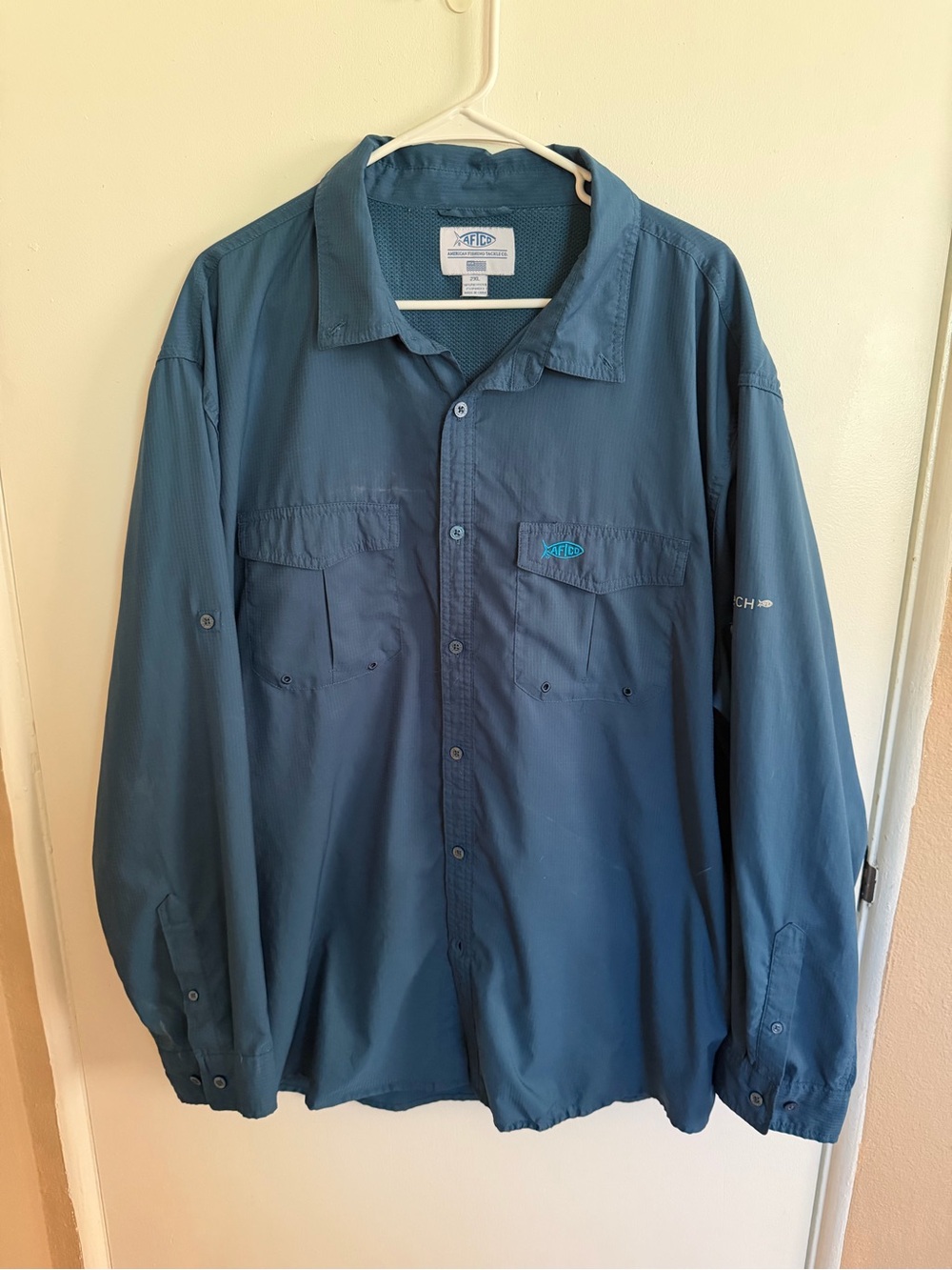 AFTCO Slate Blue Lightweight Fishing Shirt Jacket